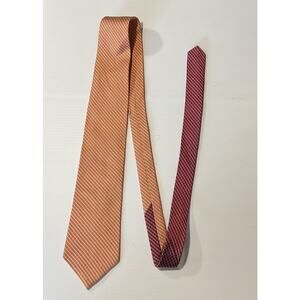 Tommy Hilfiger 100% Silk Tie - Burnt Orange, Red, Blue